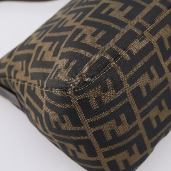 FENDI Zucca Canvas Mamma Baguette Shoulder Bag Brown Black Auth LN210V