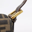 FENDI Zucca Canvas Mamma Baguette Shoulder Bag Brown Black Auth LN210V-19