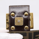 FENDI Zucca Canvas Mamma Baguette Shoulder Bag Brown Black Auth LN210V-22