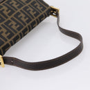 FENDI Zucca Canvas Mamma Baguette Shoulder Bag Brown Black Auth LN210V-7