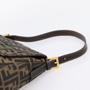 FENDI Zucca Canvas Mamma Baguette Shoulder Bag Brown Black Auth LN210V-14