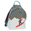 GUCCI GG Supreme Children's Backpack PVC Beige Silver 851222 Auth LN211M-1