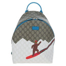 GUCCI GG Supreme Children's Backpack PVC Beige Silver 851222 Auth LN211M-2