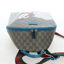 GUCCI GG Supreme Children's Backpack PVC Beige Silver 851222 Auth LN211M-6