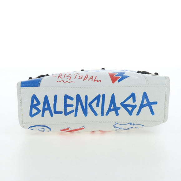 Balenciaga The Classic City Hand Bag Leather 2way White 431621 Auth LN213M