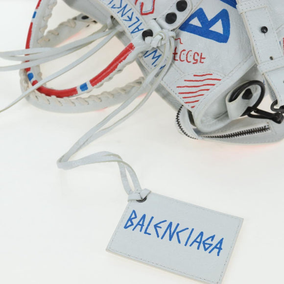 Balenciaga The Classic City Hand Bag Leather 2way White 431621 Auth LN213M