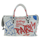 Balenciaga The Classic City Hand Bag Leather 2way White 431621 Auth LN213M-3
