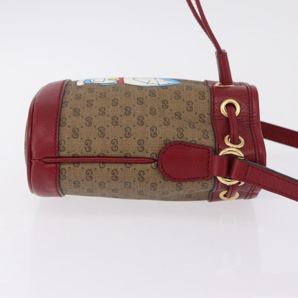 GUCCI Micro GG Supreme Fujiko-Pro Shoulder Bag PVC Beige Gold 647801 Auth LN214M