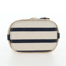 PRADA Chain Shoulder Pouch Canvas Navy Gold Auth LN217M-10