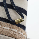 PRADA Chain Shoulder Pouch Canvas Navy Gold Auth LN217M-16