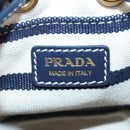 PRADA Chain Shoulder Pouch Canvas Navy Gold Auth LN217M-17
