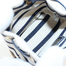 PRADA Chain Shoulder Pouch Canvas Navy Gold Auth LN217M-18