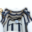 PRADA Chain Shoulder Pouch Canvas Navy Gold Auth LN217M-19