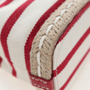 PRADA Chain Shoulder Pouch Canvas Red Gold Auth LN218M-16