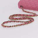 CHANEL Mini Matelasse 20 Chain Shoulder Bag Lamb Skin Pink Gold CC Auth LN219SAM-7