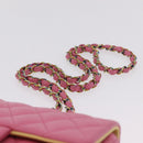 CHANEL Mini Matelasse 20 Chain Shoulder Bag Lamb Skin Pink Gold CC Auth LN219SAM-8