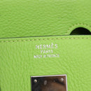 HERMES Birkin 35 Hand Bag Taurillon Leather Green Silver Auth LN220SM-26
