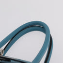 HERMES Birkin 35 Hand Bag Taurillon Leather Turquoise Blue Silver Auth LN221SM-14