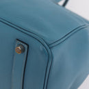 HERMES Birkin 35 Hand Bag Taurillon Leather Turquoise Blue Silver Auth LN221SM-20