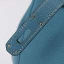 HERMES Birkin 35 Hand Bag Taurillon Leather Turquoise Blue Silver Auth LN221SM-27