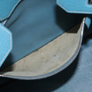 HERMES Birkin 35 Hand Bag Taurillon Leather Turquoise Blue Silver Auth LN221SM-36