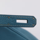 HERMES Birkin 35 Hand Bag Taurillon Leather Turquoise Blue Silver Auth LN221SM-11