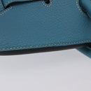 HERMES Birkin 35 Hand Bag Taurillon Leather Turquoise Blue Silver Auth LN221SM-8