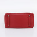 HERMES Star Mark Birkin 30 Hand Bag Taurillon Leather Red Silver Auth LN222SM-5