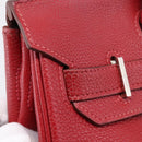 HERMES Star Mark Birkin 30 Hand Bag Taurillon Leather Red Silver Auth LN222SM-20