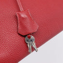 HERMES Star Mark Birkin 30 Hand Bag Taurillon Leather Red Silver Auth LN222SM-22