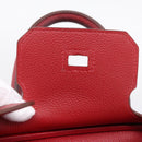 HERMES Star Mark Birkin 30 Hand Bag Taurillon Leather Red Silver Auth LN222SM-27