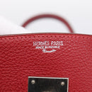 HERMES Star Mark Birkin 30 Hand Bag Taurillon Leather Red Silver Auth LN222SM-29