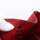 HERMES Star Mark Birkin 30 Hand Bag Taurillon Leather Red Silver Auth LN222SM-10