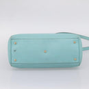 GUCCI Bamboo Hand Bag Leather 2way Light Blue Gold 323660 Auth LN229A-11