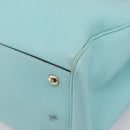 GUCCI Bamboo Hand Bag Leather 2way Light Blue Gold 323660 Auth LN229A-16