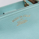 GUCCI Bamboo Hand Bag Leather 2way Light Blue Gold 323660 Auth LN229A-18