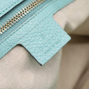 GUCCI Bamboo Hand Bag Leather 2way Light Blue Gold 323660 Auth LN229A-19