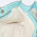 GUCCI Bamboo Hand Bag Leather 2way Light Blue Gold 323660 Auth LN229A-22