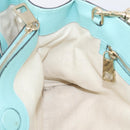 GUCCI Bamboo Hand Bag Leather 2way Light Blue Gold 323660 Auth LN229A-23