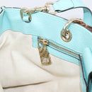 GUCCI Bamboo Hand Bag Leather 2way Light Blue Gold 323660 Auth LN229A-24