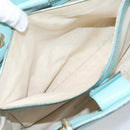 GUCCI Bamboo Hand Bag Leather 2way Light Blue Gold 323660 Auth LN229A-28