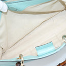 GUCCI Bamboo Hand Bag Leather 2way Light Blue Gold 323660 Auth LN229A-29