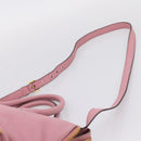 Miu Miu Hand Bag Leather 2way Pink Gold Auth LN232-10