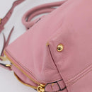 Miu Miu Hand Bag Leather 2way Pink Gold Auth LN232-13