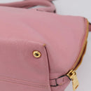 Miu Miu Hand Bag Leather 2way Pink Gold Auth LN232-14