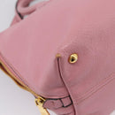 Miu Miu Hand Bag Leather 2way Pink Gold Auth LN232-15