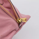 Miu Miu Hand Bag Leather 2way Pink Gold Auth LN232-16