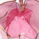 Miu Miu Hand Bag Leather 2way Pink Gold Auth LN232-20