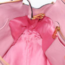 Miu Miu Hand Bag Leather 2way Pink Gold Auth LN232-21