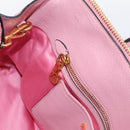 Miu Miu Hand Bag Leather 2way Pink Gold Auth LN232-22